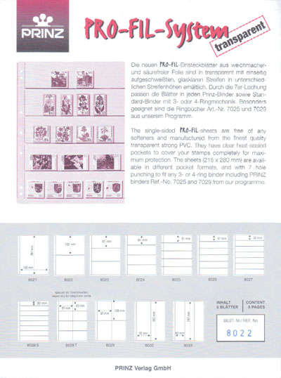Prinz Pro-Fil 2 Pockets Banknote pages